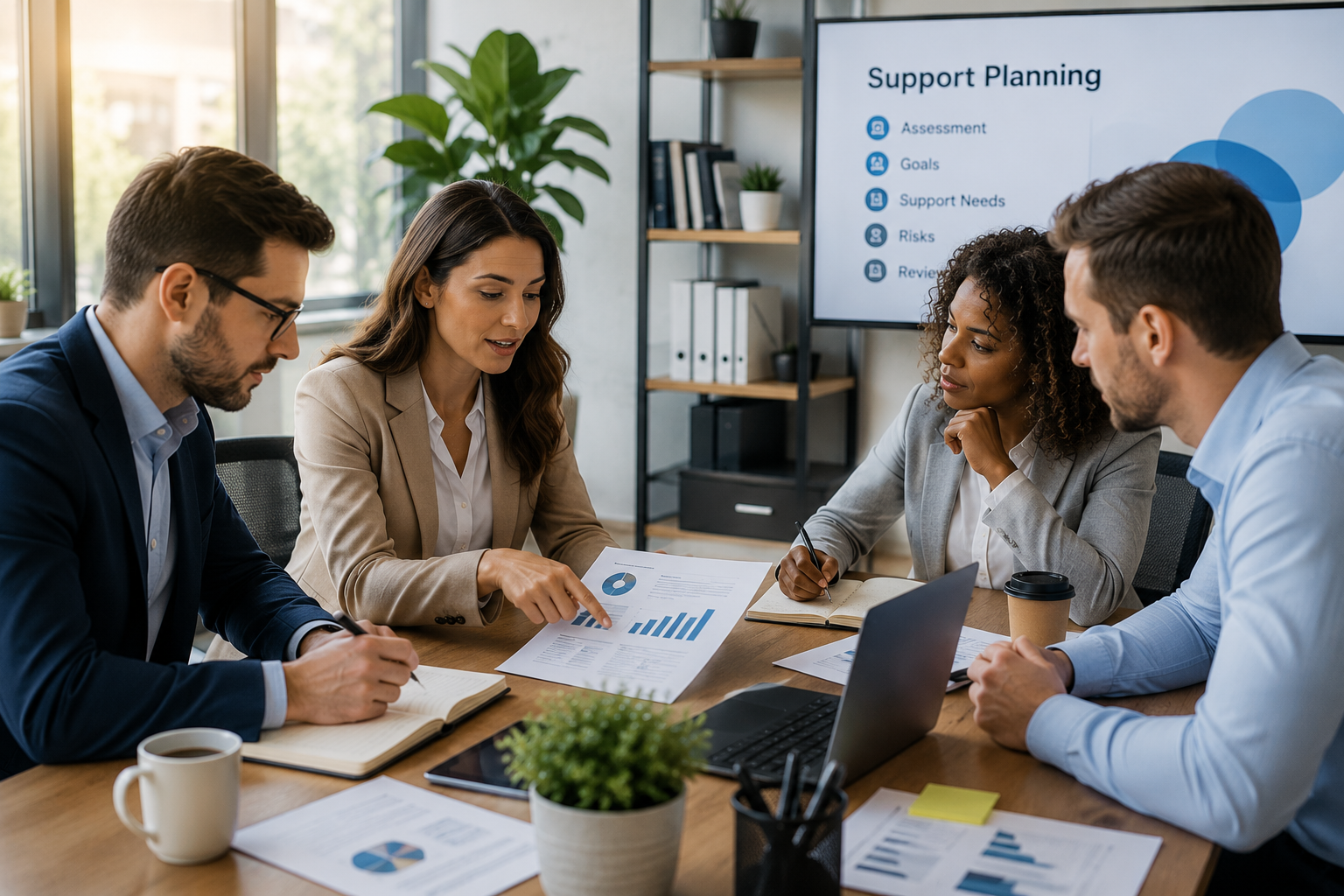 Professionals discussing support planning
